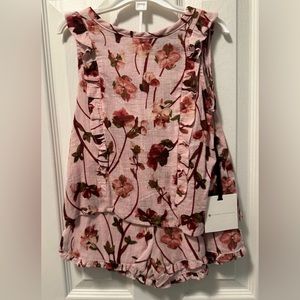 Victoria Beckham Floral set sleeveless Blouse and Shorts 4T